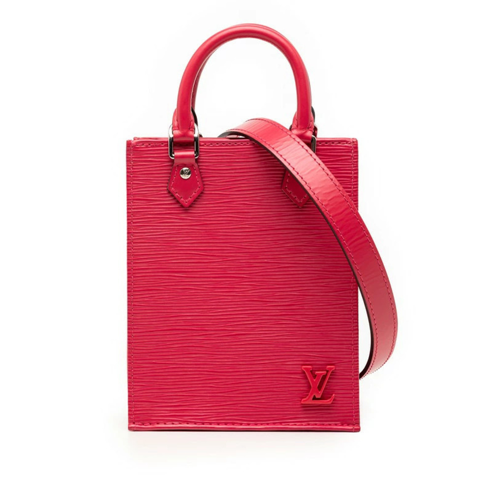 Louis Vuitton Epi Sac Plat 2way Shoulder Bag Rose Pink Pondicherry Leather